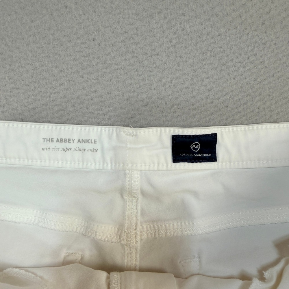 AG Adriano Goldschmied The Abbey Ankle White Mid Rise Super Skinny Jeans 32R - Picture 3 of 7